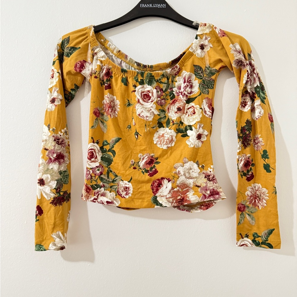 Frank Lyman Design Mustard Floral Blouse